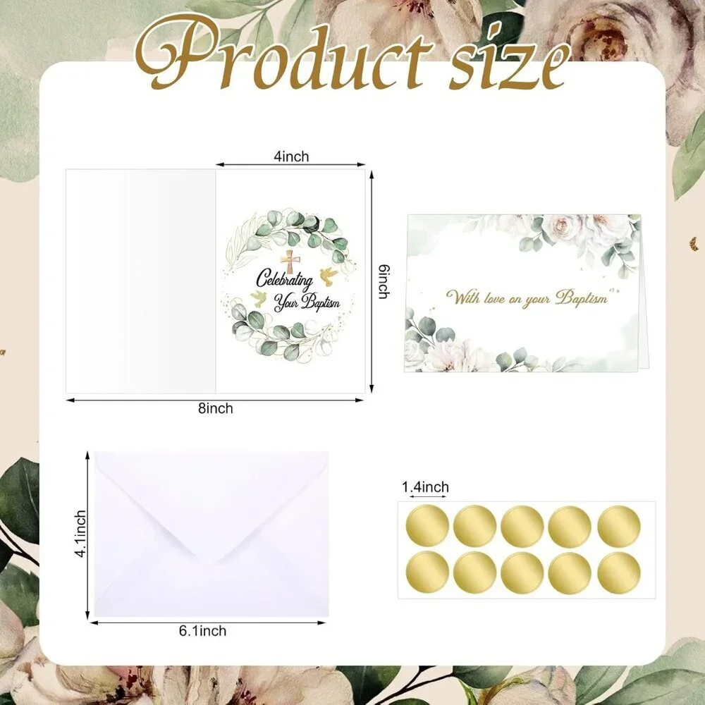 24 Pack Baptism Greeting Cards Bulk with Scripture Blessings Envelopes for Adult